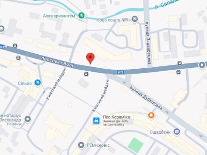 Скроллер A в Луцке, 2.3x3.14  Волі пр. - Київський майдан вул., 4 - 564321 схема