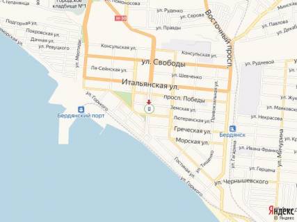 Ситилайт A в Бердянске Азовский пр., 41, возле кафе "Золотой фазан" схема