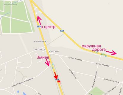 Билборд B в Безлюдовке, 3x6  Гагаріна пр., с. Безлюдівка, (2), виїзд з міста схема