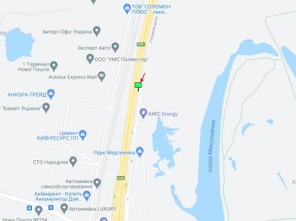 Билборд B в Киеве Столичное шосе, за АЗС "AMIC Energy", з центру схема