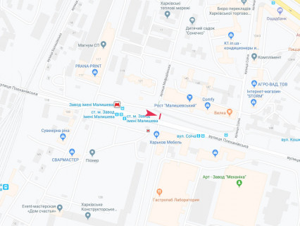 Билборд B в Харькове, 3x6  Тарасенка (кол. Плеханівська) вул., 135/139, з центру схема