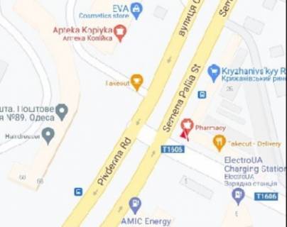 Видеоборд A в Одессе, 3x6  Палія Семена вул. (Дніпропетровська дор.). - Південна дорога, 3, поворот на с. Крижанівка - 483373 схема