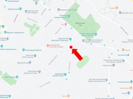 Ситилайт A в Киеве, 1.8x1.2  Кловський узвіз 29/3 - тупик Фортечний (тупик Тверський)., в сторону вул. Інститутської схема