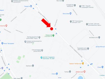 Billboard A in Kyiv, 3x6  Korol'ova av.10, v storonu st. Simirenka scheme