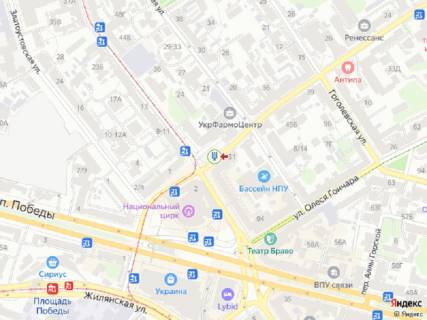 Видеоборд A в Киеве Бульварно-Кудрявська вул. (колиш. вул. Воровського), 51, навпроти, прайс за трансляцію ролика 10 сек 1вихід/80 сек, з 0:00 до 23:59 - 393764 схема