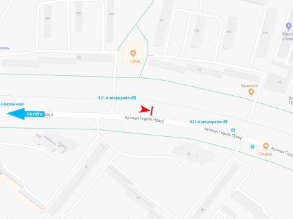 Billboard B in Kharkiv, 3x6  Нескорених (кол. Героїв Праці) вул., 31, з центру scheme