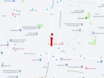 Билборд A в Киеве, 3x6  Бальзака вул., 77, в сторону вул. Милославської схема