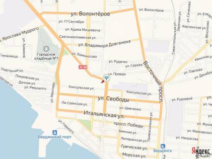 Билборд A в Бердянске Азовский пр. - Мелитопольское шоссе схема