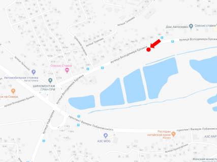 Билборд B в Киеве, 2.3x3.14  Брожка вул. (колиш. Кіровоградська вул.), в бік просп. Валерія Лобановського (Червонозоряний) схема