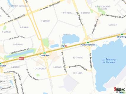 Video Billboard A in Kyiv Bazana av., poruc zupinka "st. Rudenka", v centr, prajs za translaciu rolika 10 sek 1vihid/90 sek, z 0:00 do 23:59 - 325099 scheme