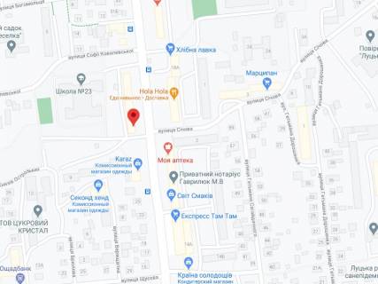 Видеоборд A в Луцке Відродженняпр., 11, аптека "Волиньфарм", прайс за ролик 10 сек 1 вихід/5 хвилин, на двосторонньому екрані, від 144 виходів на день. Розрахунок для інших параметрів трансляції уточнюйте у менеджера. - 301428 схема