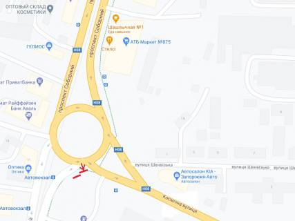 Видеоборд A в Запорожье проспект Соборний (проспект Леніна). - Космічна вул., трамвайна зупинка "Автовокзал", біля кільця, прайс за трансляцію ролика 10 сек 1 раз / 2 хв з 6:00 до 23:00. Прорахунок інших конфігурацій уточнюйте у менеджера - 293708 схема