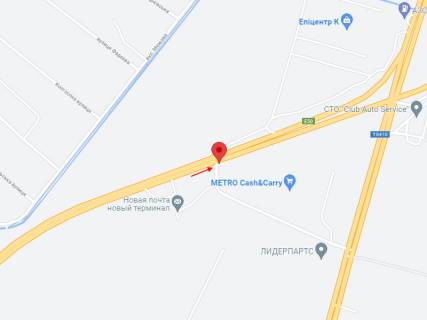 Билборд A в Подгородном, 6х3  Донецьке шосе, розвилка на Епіцентр, МЕТРО, біля світлофора (3), виїзд з м. Дніпро схема