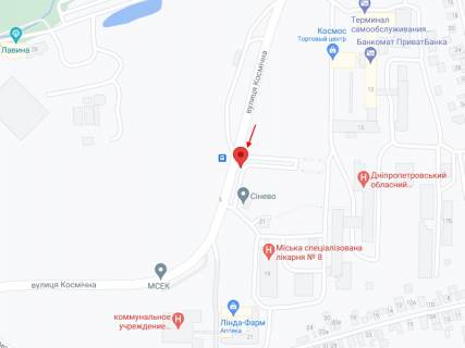 Билборд B в Днепр (Днепропетровск), 6х3  вул. Космічна, в районі буд. 17, на світлофорі схема