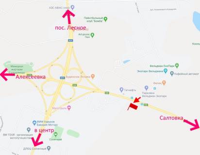 Билборд A в Харькове Лозовеньківський пр., Поворот на Фельдман Екопарк схема