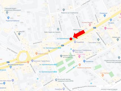 Ситилайт  в Львове, 1.8x1.2  Городоцька вул., 94 - вул. Хотинська, зуп. "Пл. Кропивницького", з центру схема