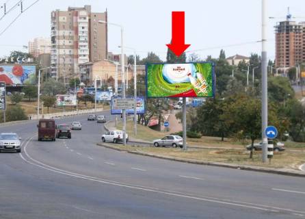 Билборд  в Одессе, 3x6  Грушевського вул. / Балківська вул., біля АЗС "Amic", шляхопровід, в центр фото 1