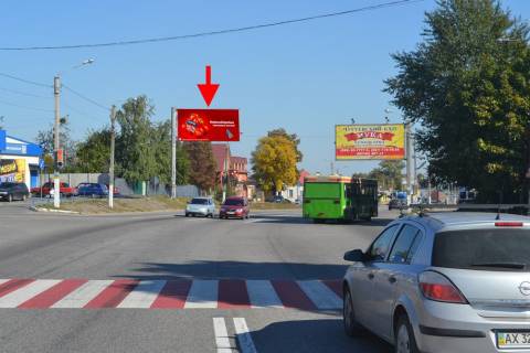 Білборд, Бігборд (Борд)  B у Пісочині, 3x6  Полтавський шлях - с. Пісочин, Шевченко пров., маркет "АТБ", в центр Фото 1