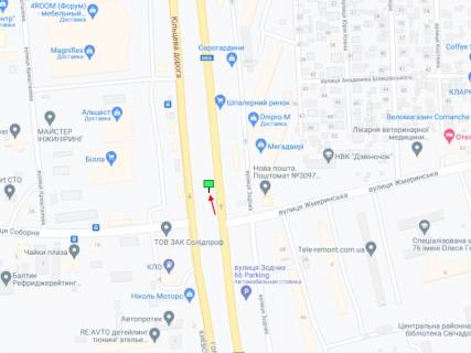 Видеоборд A у Києві Кільцевая дорога - Жмеринська вул., навпроти Шпалерного ринку, в сторону просп. Берестейський (Перемоги)., прайс за трансляцію ролика 10 сек, 1 раз/60 сек цілодобово - 366760 схема