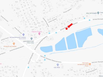 Білборд, Бігборд (Борд)  B у Києві, 2.3x3.14  Брожка вул. (Колиш. Кіровоградська вул.), В бік просп. Валерія Лобановського (Червонозоряний) схема