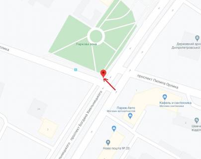 Prismatron, Prism A in Dnipro (Dnipropetrovsk), 6х3  prosp. Bogdana Hmel'nic'kogo - prosp. Pilipa Orlika - 291180 scheme