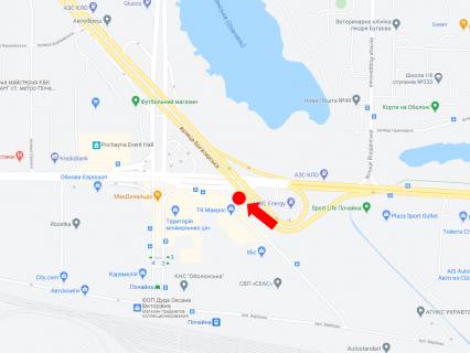 Билборд  в Киеве, 3x6  Бандери пр., 16Б - вул. Богатирська, міст, заїзд з просп. Степана Бандери (Московський) в бік Оболоні схема