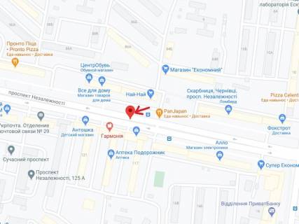 Скроллер A в Черновцах Независимости пр., 117, 6-й от ТЦ "Майдан" - 300218 схема