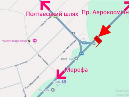 Білборд, Бігборд (Борд)  B у Високому, 3x6  Сімферопольське шосе, с. Високий, пост ДАІ, (9), виїзд з міста, верхній схема