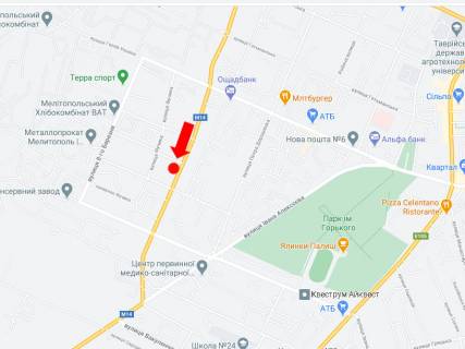 Билборд  в Мелитополе, 3x6  Інтернаціоналістів вул. / Сирцова вул. схема