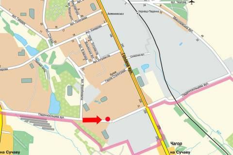 Билборд  в Черновцах, 3x6  Південно-Кільцева вул., 23/25, біля ринку, в бік Головної вул. схема