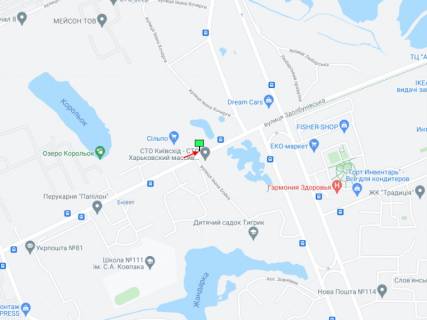 Билборд B в Киеве Здолбунівська вул., 4, заїзд до магазину "Сільпо", в сторону Григоренка пр. схема