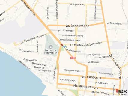 Билборд A в Бердянске Мелитопольское шоссе, 18-20, напротив схема