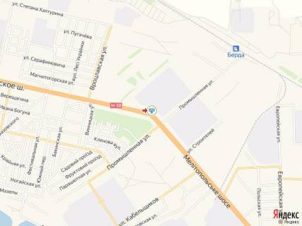 Білборд, Бігборд (Борд)  B у Бердянську Мелитопольское шоссе - Промышленная ул., въезд в город схема