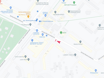 Билборд B в Харькове, 3x6  Валентинівська вул., 38а схема