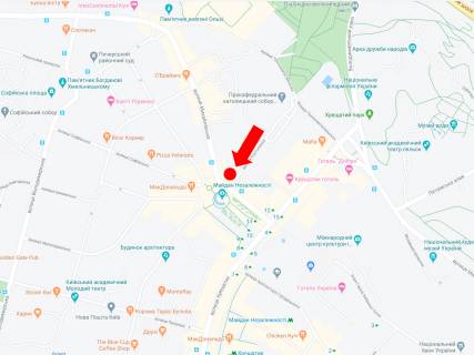 Сiтiлайт A у Києві, 1.8x1.2  Костьольна вул. 3 - Майдан Незалежності, біля ресторану "Tres Francais" схема