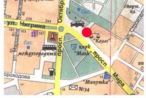Білборд, Бігборд (Борд)  A у Миколаєві Мира пр., біля ринку "Колос", супермаркетів "Велмарт", "Ельдорадо" схема