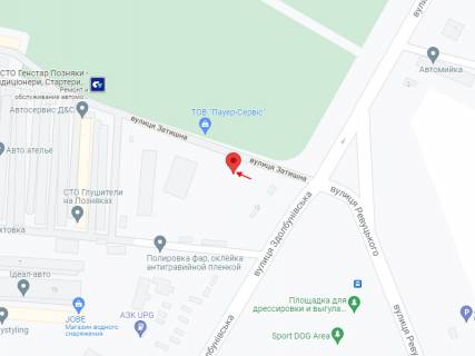 Видеоборд A в Киеве Затишна вул., 1, АЗС "KLO", прайс за трансляцію ролика 10 сек, 1 вихід/2 хвилини, цілодобово - 402527 схема