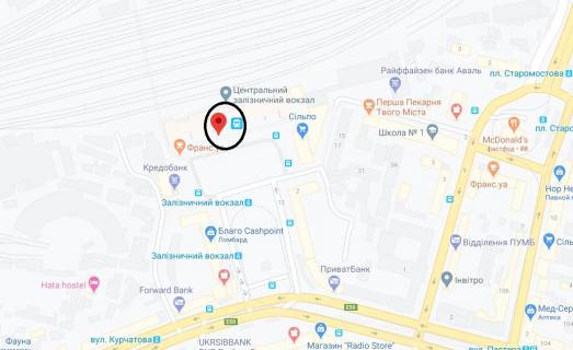 Scrolller, Scroll A in Dnipro (Dnipropetrovsk) Vokzal'na pl., 11 - 291393 scheme
