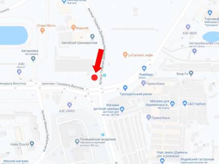 Video Billboard A in Kyiv, 3x6  Suhevica av. (kolis. Vatutina av.) - Drajzera st., na svitlofori, bila rinku "Troesina", v storonu st. Bratislavs'koi - 457132 scheme