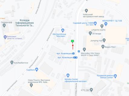 Білборд, Бігборд (Борд)  B у Києві Василенко вул., 2 - Козелецька вул. схема