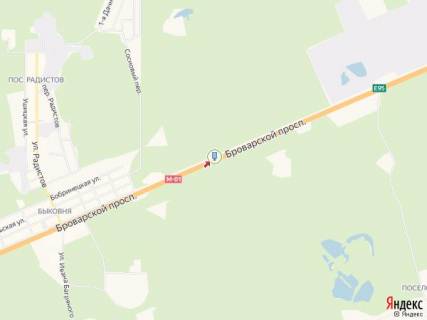 Бэклайт A в Киеве Броварський пр., на роздільнику, 16 км, 800 м, Леруа Мерлен, Novus, ЖК "Лісова казка", в сторону Кільцева дорога схема