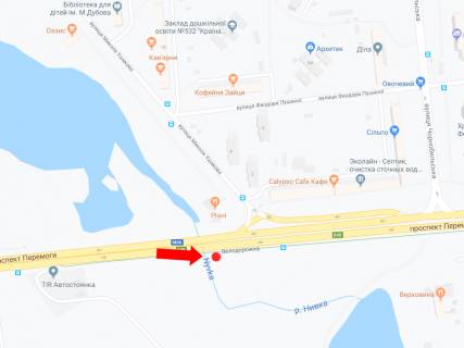 Видеоборд A в Киеве, 3x6  Берестейський пр. (колиш. пр. Перемоги) - вул. Ушакова, навпроти, в центр - 475529 схема