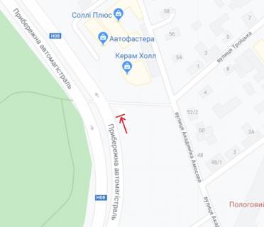 Билборд A в Запорожье, 6х3  Прибережна автомагістраль - Троїцька вул. (Чекістів вул.), схема