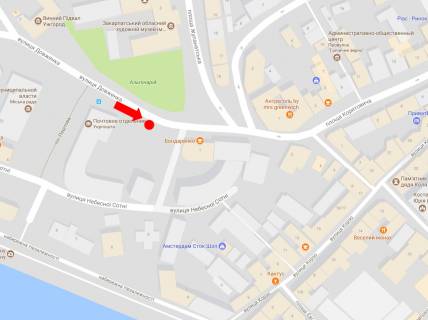 Ситилайт A в Ужгороде, 1.8x1.2  Почтовая пл., в бік Корятовича пл., зупинка схема