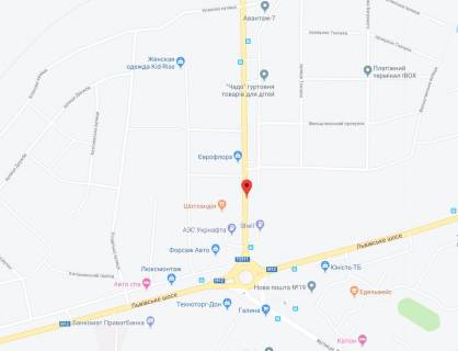 Билборд B в Хмельницком Західно-окружна вул., біля кола Катіон схема