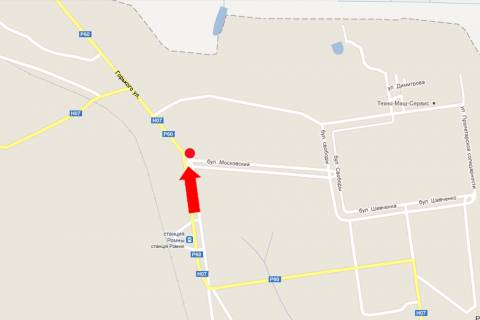 Билборд A в Ромнах, 3x6  Московський бул. / Горького вул. схема