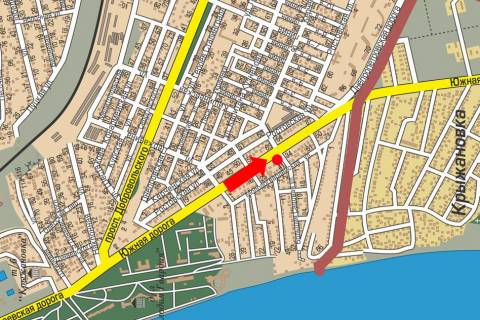 Білборд, Бігборд (Борд)  A у Одесі, 3x6  Південна дорога, 30, з центру схема