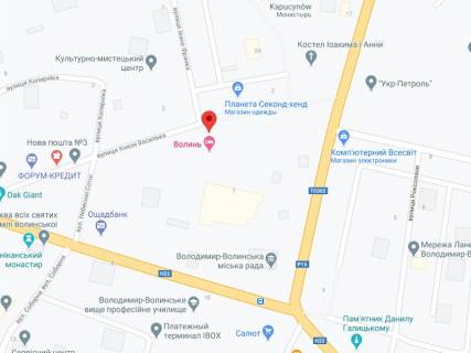 Video Billboard A in Volodymyr (Volodymyr-Volinsky) Vasil'ka st., 1a, apteka "Volin'farm", prajs za rolik 10 sek 1 vihid/5 hvilin, na dvostoronn'omu ekrani, vid 144 vihodiv na den'. Rozrahunok dla insih parametriv translacii utocnujte u menedzera. - 301299 scheme