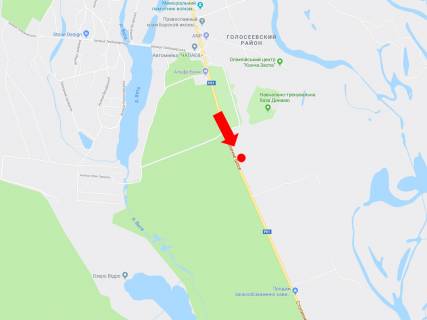 Билборд  в Киеве, 3x6  Столичне шосе, 1 км від бази "Динамо", з Києва схема
