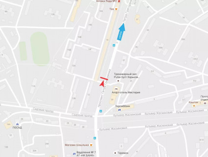 Билборд B в Харькове, 3x6  Григоренка пр., 10, навпроти VAB bank, в центр схема